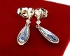 0175 Kolczyki złote Austrian Crystal pozłacane wiszące 14K cyrkonie 